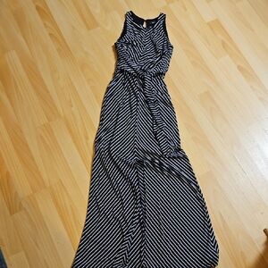 White House Black Market Black and White Striped Dress